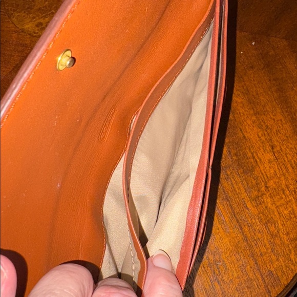Coach vintage Legacy wallet smooth leather saddle brown/gold foil imprint EUC - Picture 12 of 14